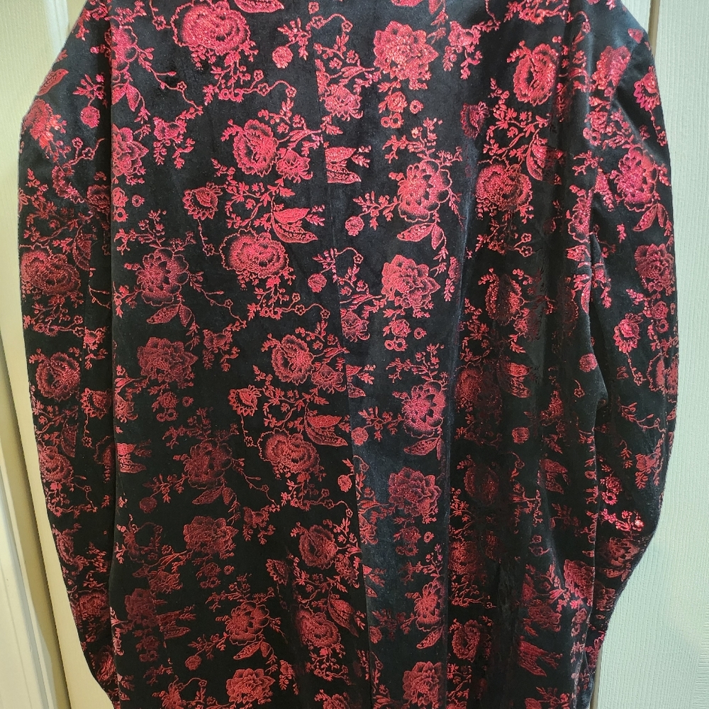 Coofandy Red and Black Floral Blazer - Picture 2 of 3